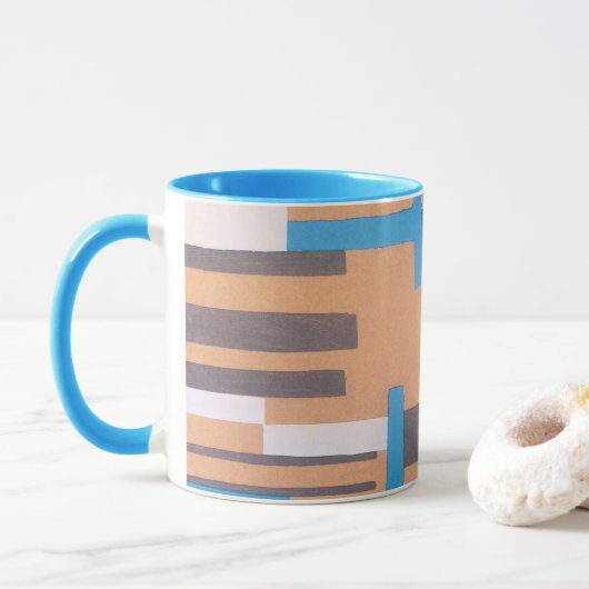 Art Deco Jazz Pochoir uit het verleden, geometrisc Mok (Met donut)