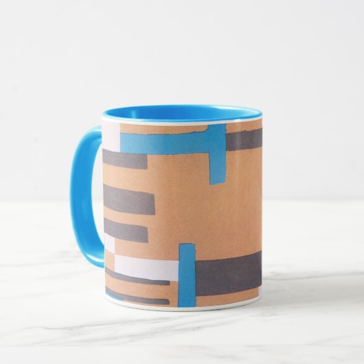 Art Deco Jazz Pochoir uit het verleden, geometrisc Mok (Voorkant links)