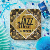 Art deco jazz saxofoon zwart goud muziek  papieren bordje (Feest)