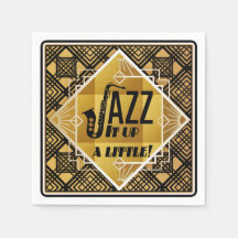 Art deco jazz saxofoon zwart goud muziek