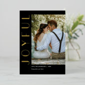 Art Deco Joyful Black Gold, eenvoudig, modern kers Folie Feestdagenkaart (Staand Voorkant)