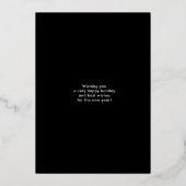 Art Deco Joyful Black Gold, eenvoudig, modern kers Folie Feestdagenkaart (Achterkant)