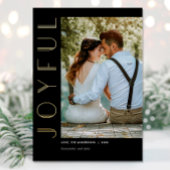 Art Deco Joyful Black Gold, eenvoudig, modern kers Folie Feestdagenkaart