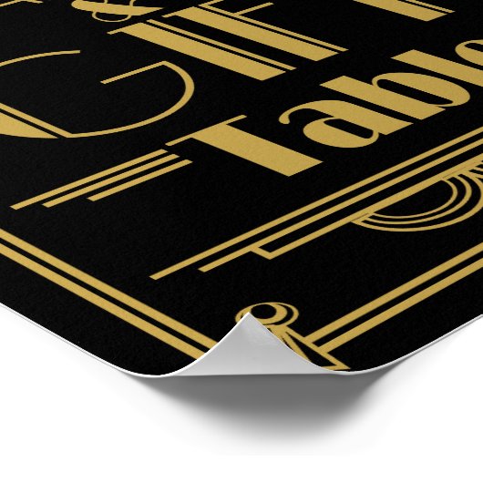 Art Deco-Kaart en cadeau-tafel trouwborden Poster (Hoek)