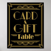 Art Deco-Kaart en cadeau-tafel trouwborden Poster (Voorkant)