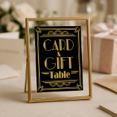 Art Deco-Kaart en cadeau-tafel trouwborden Poster