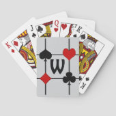 Art Deco Kaart spelen Suits v2 Monogramed (Achterkant)