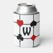 Art Deco Kaart spelen Suits v2 Monogramed Blikjeskoeler (Blikje Achterkant)