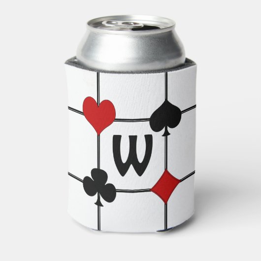 Art Deco Kaart spelen Suits v2 Monogramed Blikjeskoeler (Blikje Achterkant)