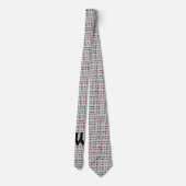 Art Deco Kaart spelen Suits v2 Monogramed Stropdas (Achterkant)