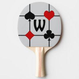 Art Deco Kaart spelen Suits v2 Monogramed Tafeltennisbatje