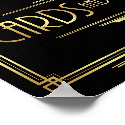 Art Deco-KAARTEN en GIFTS-gebarentafdruk Poster (Hoek)