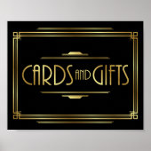 Art Deco-KAARTEN en GIFTS-gebarentafdruk Poster (Voorkant)