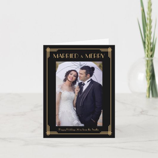 Art Deco-kaarten voor gehuwd en vrolijk kerstcadea Feestdagen Kaart (Voorkant)