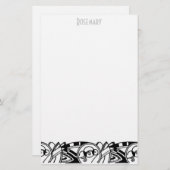 Art Deco-kantoorbenodigdheden gepersonaliseerd Briefpapier (Voorkant / Achterkant)