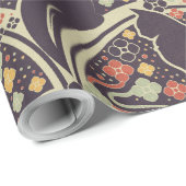 Art Deco Kat Bloem Motief Inpakpapier (Rol Hoek)