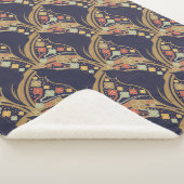 Art Deco Kat Bloem Motief Sherpa Dekens (3/4)