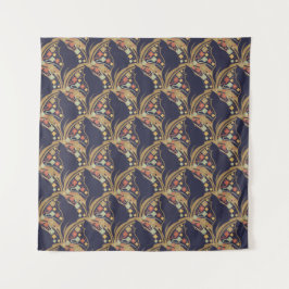 Art Deco Kat Bloem Motief Wandtapijten Wandkleed