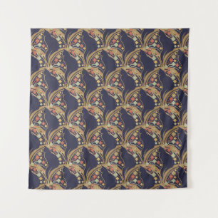 Art Deco Kat Bloem Motief Wandtapijten Wandkleed