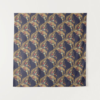 Art Deco Kat Bloem Motief Wandtapijten Wandkleed