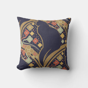 Art Deco Kat Bloem Motief Worp Kussens