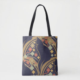 Art Deco Kat Bloemmotief Boodschappentassen Tote Bag