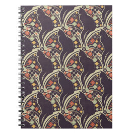 Art Deco Kat Bloemmotief Notitieboeken & Dagboeken