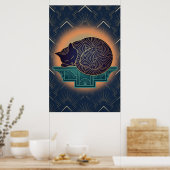 Art Deco Kat Vis Trofee Muur Kunst Poster (Keuken)