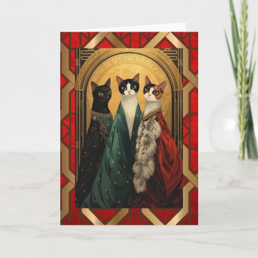 Art Deco-katten in de opera Kaart (Voorkant)