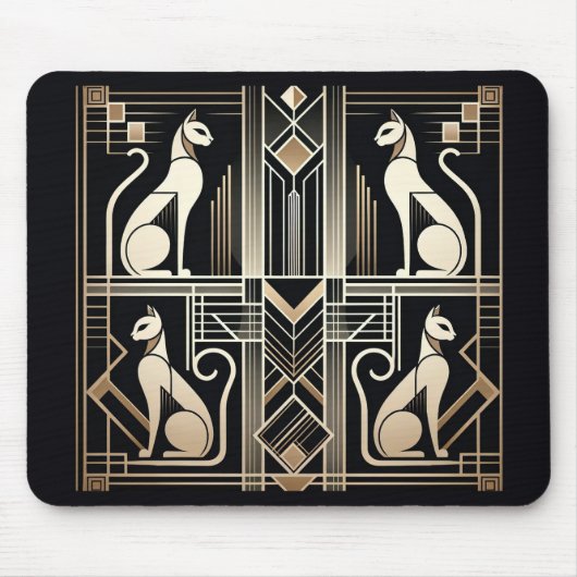 Art Deco Katten Muismat (Voorkant)