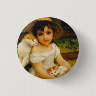 Art Deco katten Ronde Button 3,2 Cm