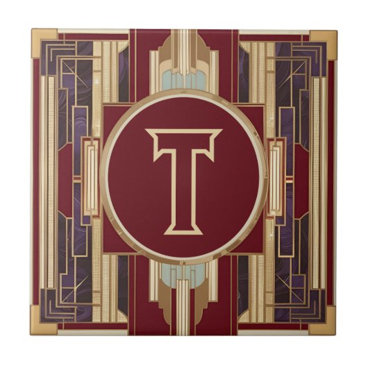 Art Deco keramische tegel Tegeltje (Voorkant)