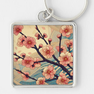 Art Deco Kersenbloesem Sleutelhanger