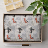 Art Deco Kerst Arrenslee Rit Vintage  Tissuepapier (Geschenk)