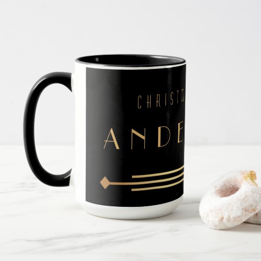 Art deco Kerst elegante koffiemok Mok (Met donut)