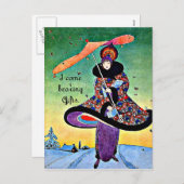 Art Deco-kerst Feestdagenkaart (Voorkant / Achterkant)