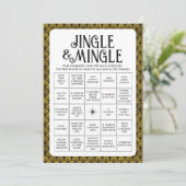Art Deco Kerst Jingle & Mingle Spel Feestdagenkaart (Staand voorkant)