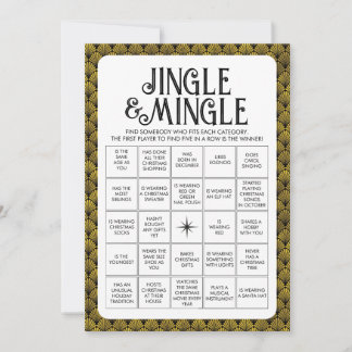 Art Deco Kerst Jingle & Mingle Spel Feestdagenkaart
