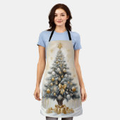 Art Deco Kerst Luxe Gouden Bogen en Cadeaus Schort (Gedragen)
