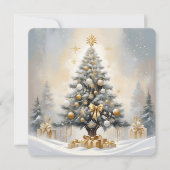 Art Deco Kerst Luxe Gouden Bogen en Geschenken Feestdagenkaart (Voorkant)