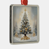 Art Deco Kerst Luxe Gouden Bogen en Geschenken Metalen Ornament (Rechts)