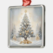 Art Deco Kerst Luxe Gouden Bogen en Geschenken Metalen Ornament (Links)