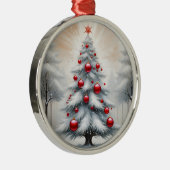 Art Deco Kerst Rode Ornamenten Winter (Rechts)