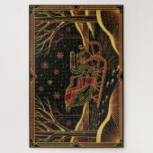 Art Deco Kerst slee troebel puzzel (Verticaal)