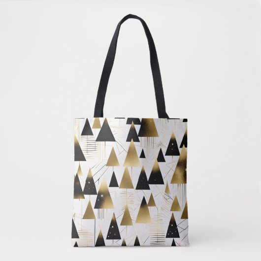art deco kerstbomen boodschappentas tote bag (Voorkant)