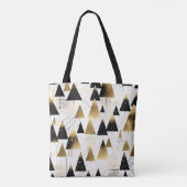 art deco kerstbomen boodschappentas tote bag (Achterkant)