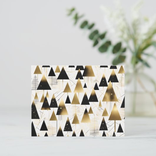 Art Deco Kerstbomen briefkaart (Staand voorkant)