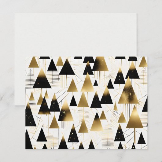 Art Deco Kerstbomen briefkaart (Voorkant / Achterkant)