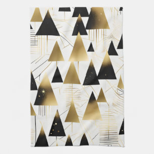 art deco kerstbomen keukendoek theedoek