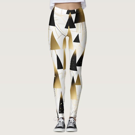 art deco kerstbomen leggings (Voorkant)